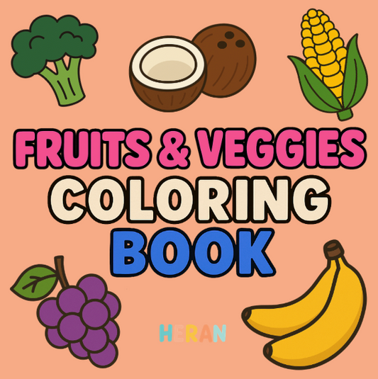 Fruits & Veggies Coloring Book